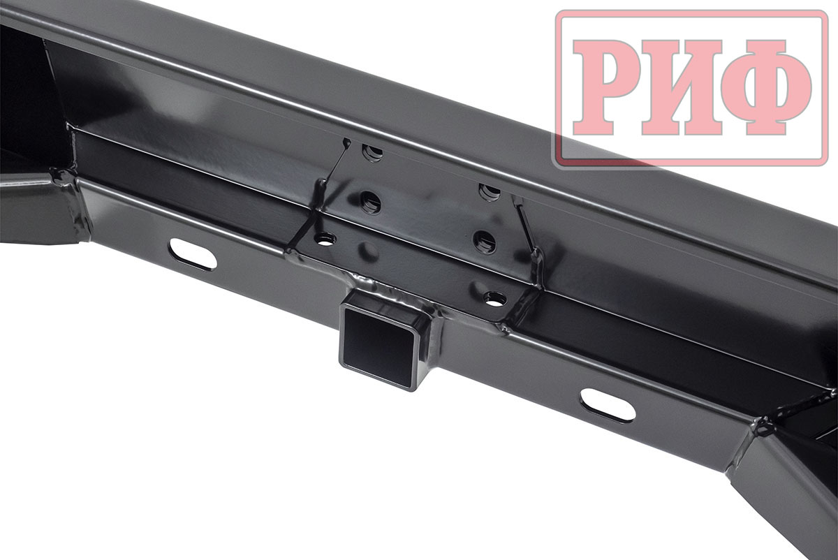 Бампер РИФ силовой задний Toyota Land Cruiser 78 2007+ с квадратом под фаркоп и фонарями