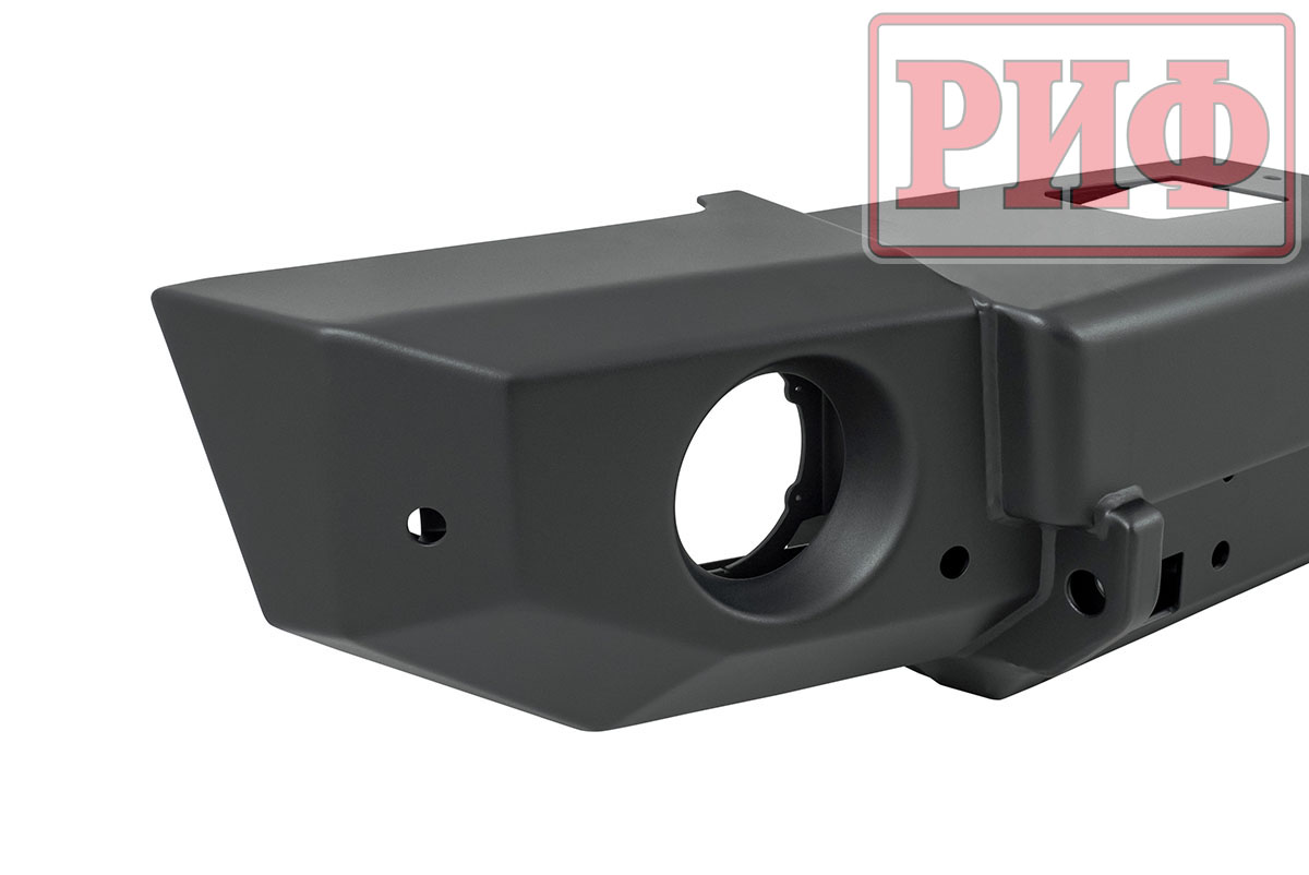 Бампер РИФ силовой передний Jeep Wrangler JL 2018+ под штатные фары, без защитной дуги (для а/м с низкими перед. крыльями)