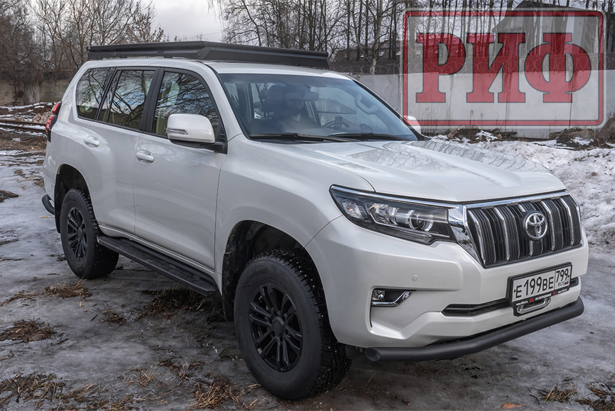 Багажник экспедиционный (платформа) алюминиевый РИФ 1150x2080 мм для Toyota Land Cruiser Prado 150 (с крепежом)