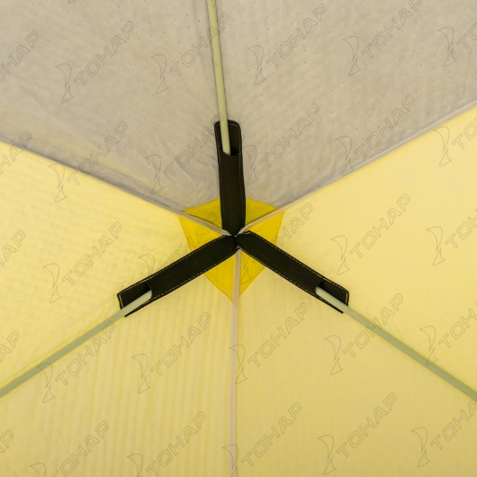 Палатка зимняя HELIOS Куб Premium 1,8х1,8, утепленная, желтый/серый