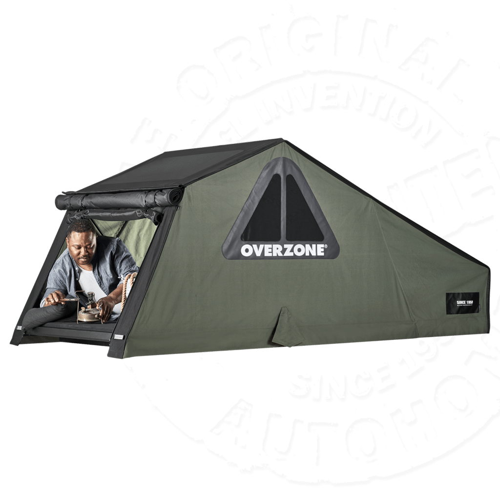 Палатка на крышу автомобиля AUTOHOME OVERZONE SMALL STANDARD, тент песочный, лестница 220 мм