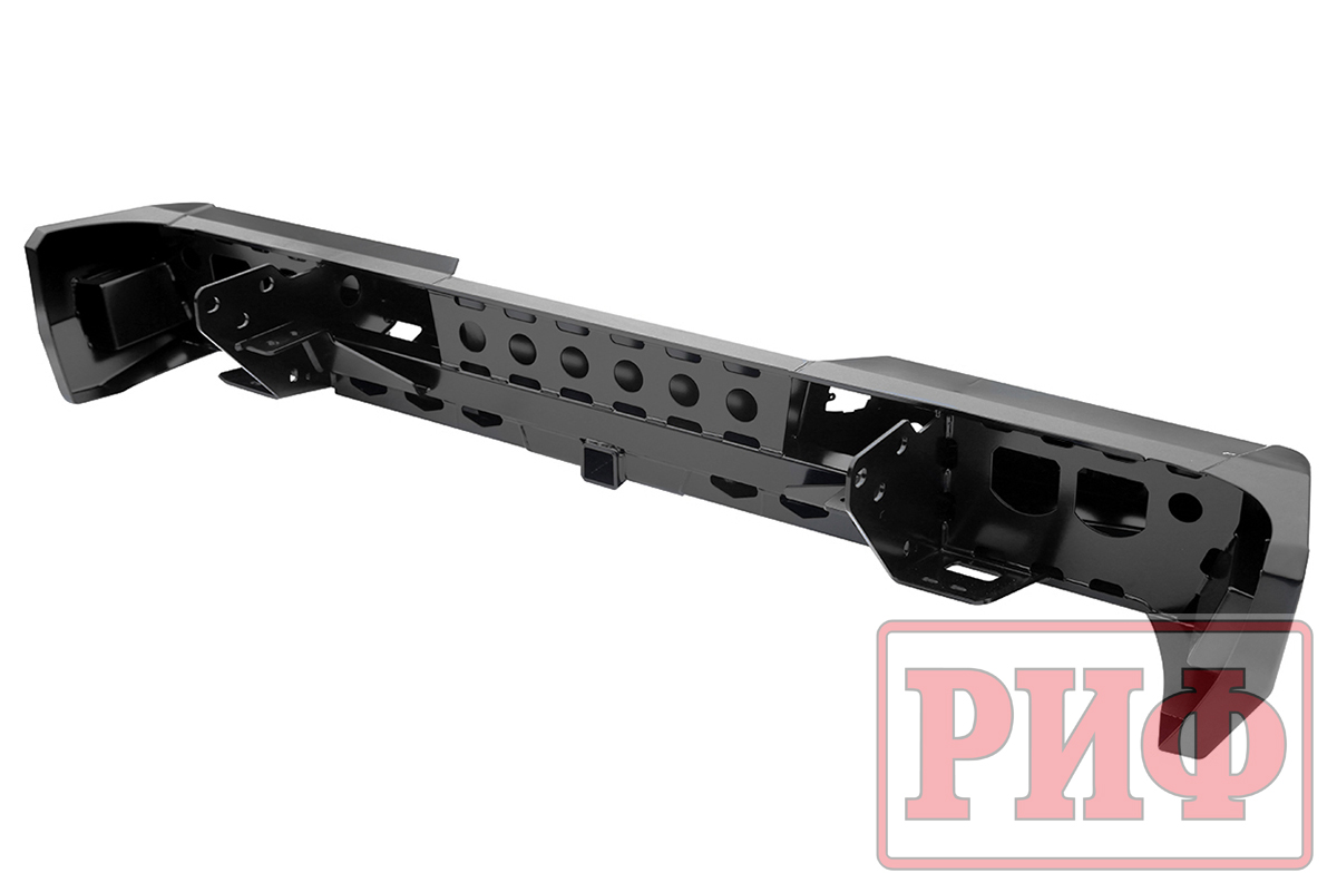 Бампер РИФ задний Toyota Tundra 2007+ с квадратом под фаркоп и фонарями