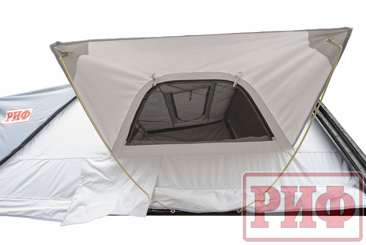 Палатка на крышу автомобиля РИФ Hard RT03-165W, корпус черный, тент серый