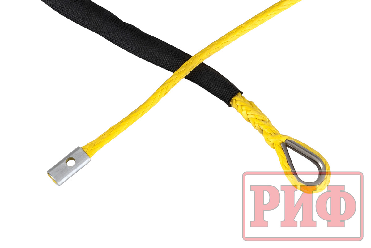 Трос для лебёдки синтетический РИФ 6 мм/15 м, желтый