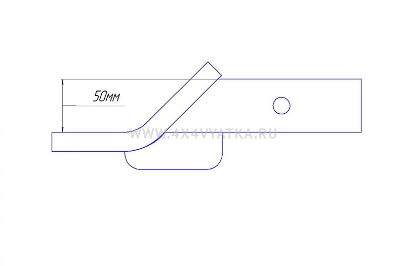 Переходник для фаркопа малый (занижение 50 мм, хром. шар)