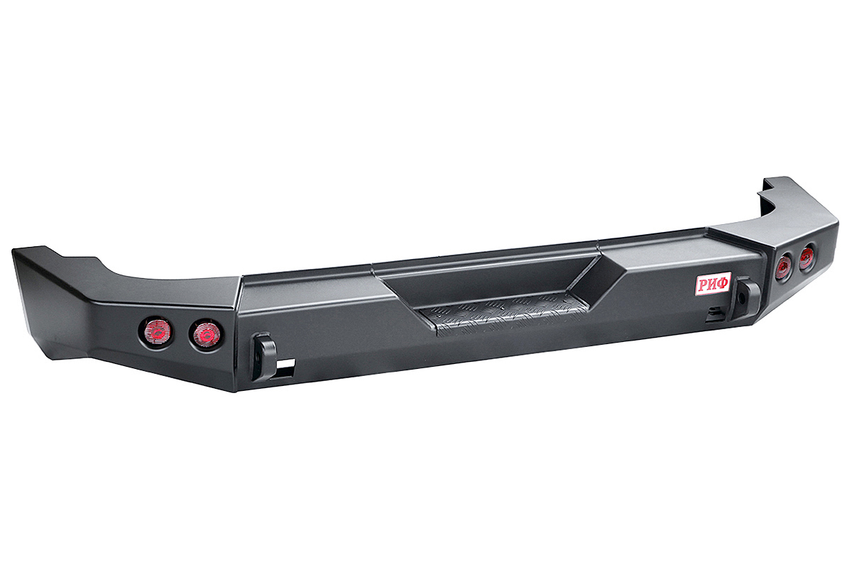 Бампер РИФ задний Jeep Wrangler JK 2006+ с квадратом под фаркоп и фонарями, стандарт