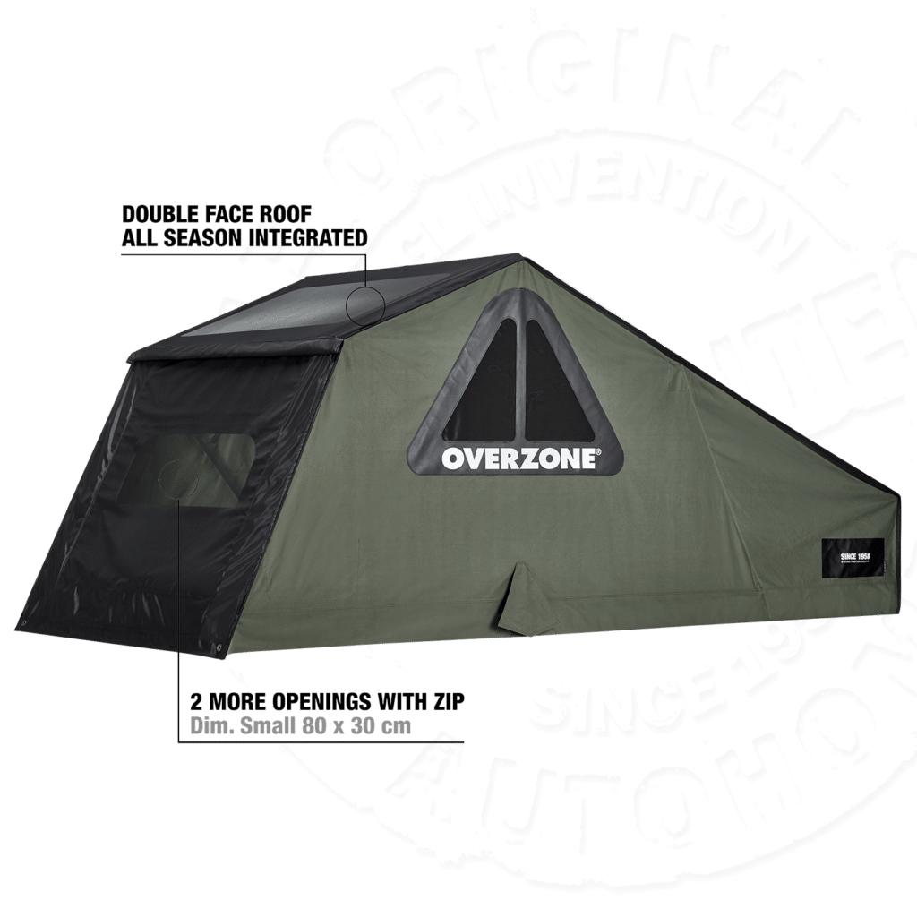 Палатка на крышу автомобиля AUTOHOME OVERZONE SMALL STANDARD, тент песочный, лестница 220 мм
