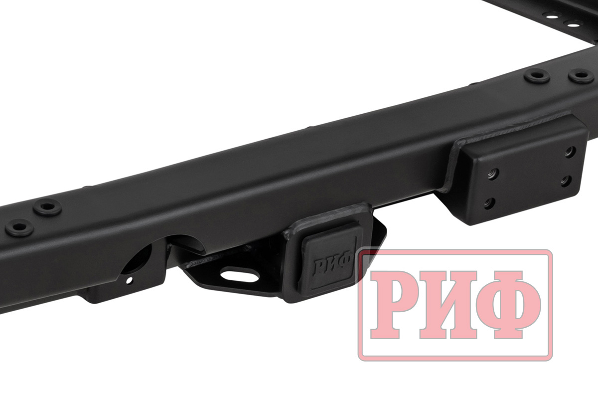 Бампер РИФ силовой задний Toyota Land Cruiser 200 2007-2015 c квадратом под фаркоп и калиткой, стандарт