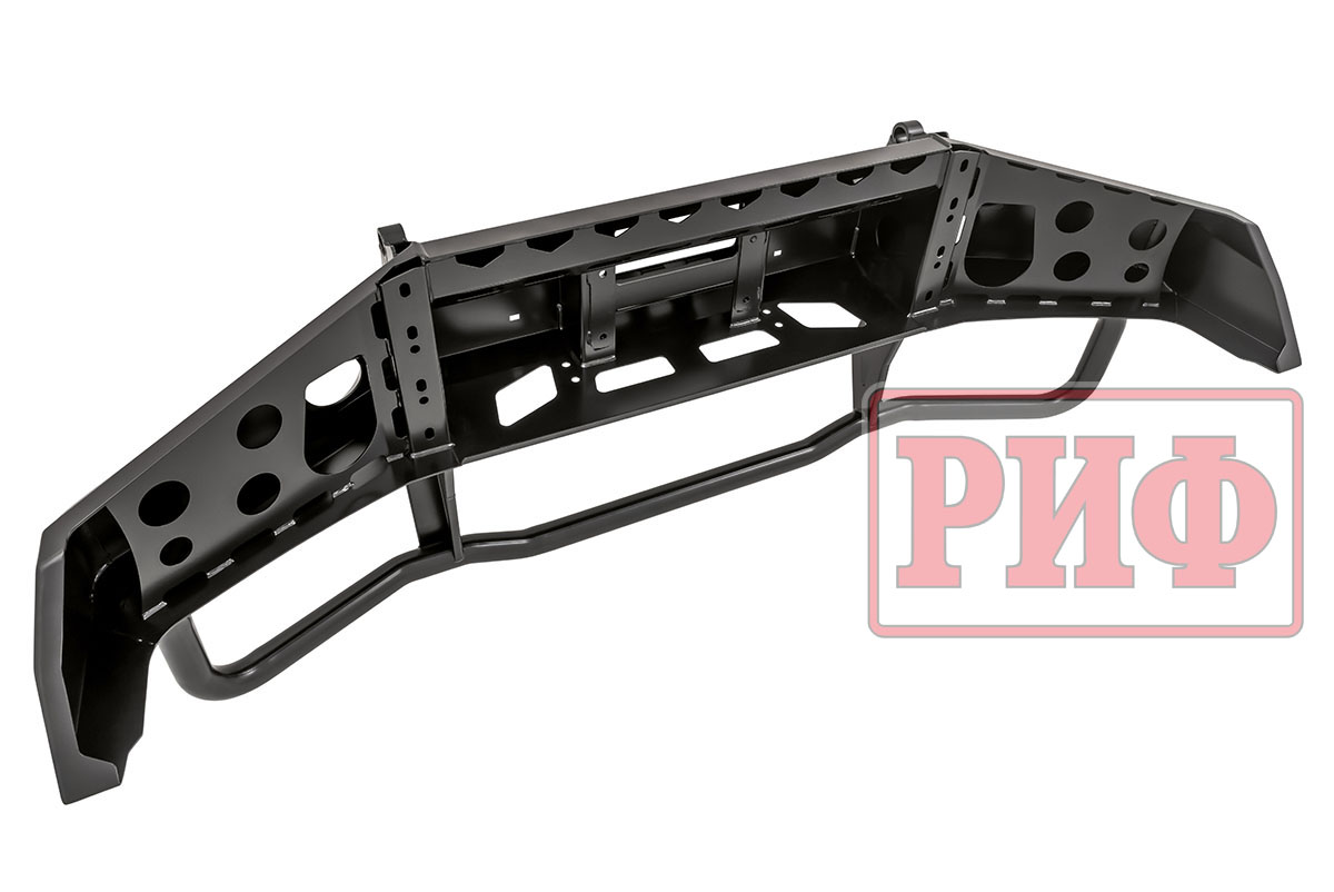 Бампер РИФ передний для Toyota Land Cruiser 76/78/79 2007+ под расширители с доп. фарами и кенгурином