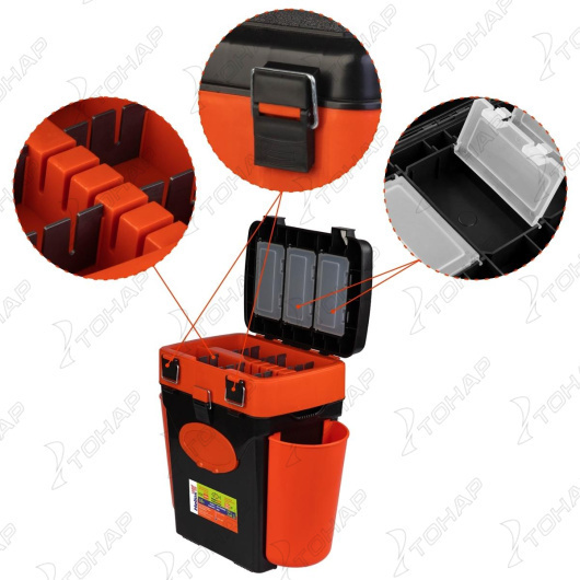 Ящик рыболовный зимний HELIOS FishBox (10л) оранжевый