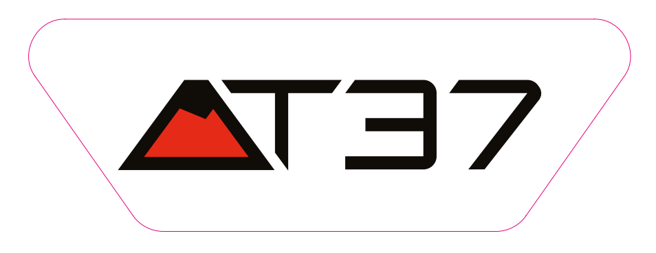 Эмблема смоляная АТ37 черные буквы/оранжевая заливка (вставка в расширитель)