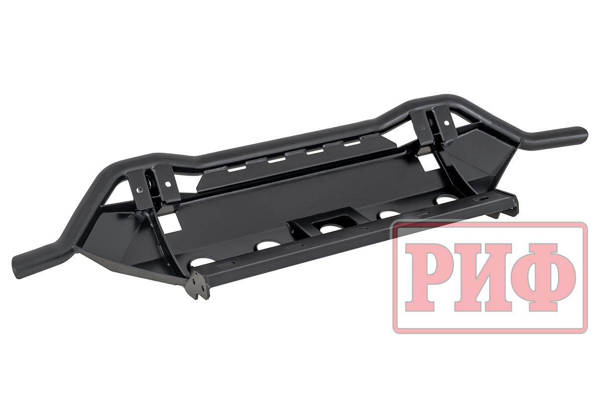 Бампер РИФ силовой передний/защита штатного бампера Lada Niva Travel с защитой радиатора