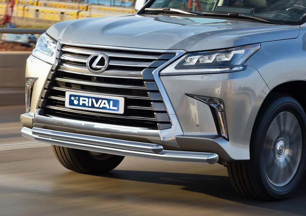 Защита переднего бампера d76+d57 LX 2015-