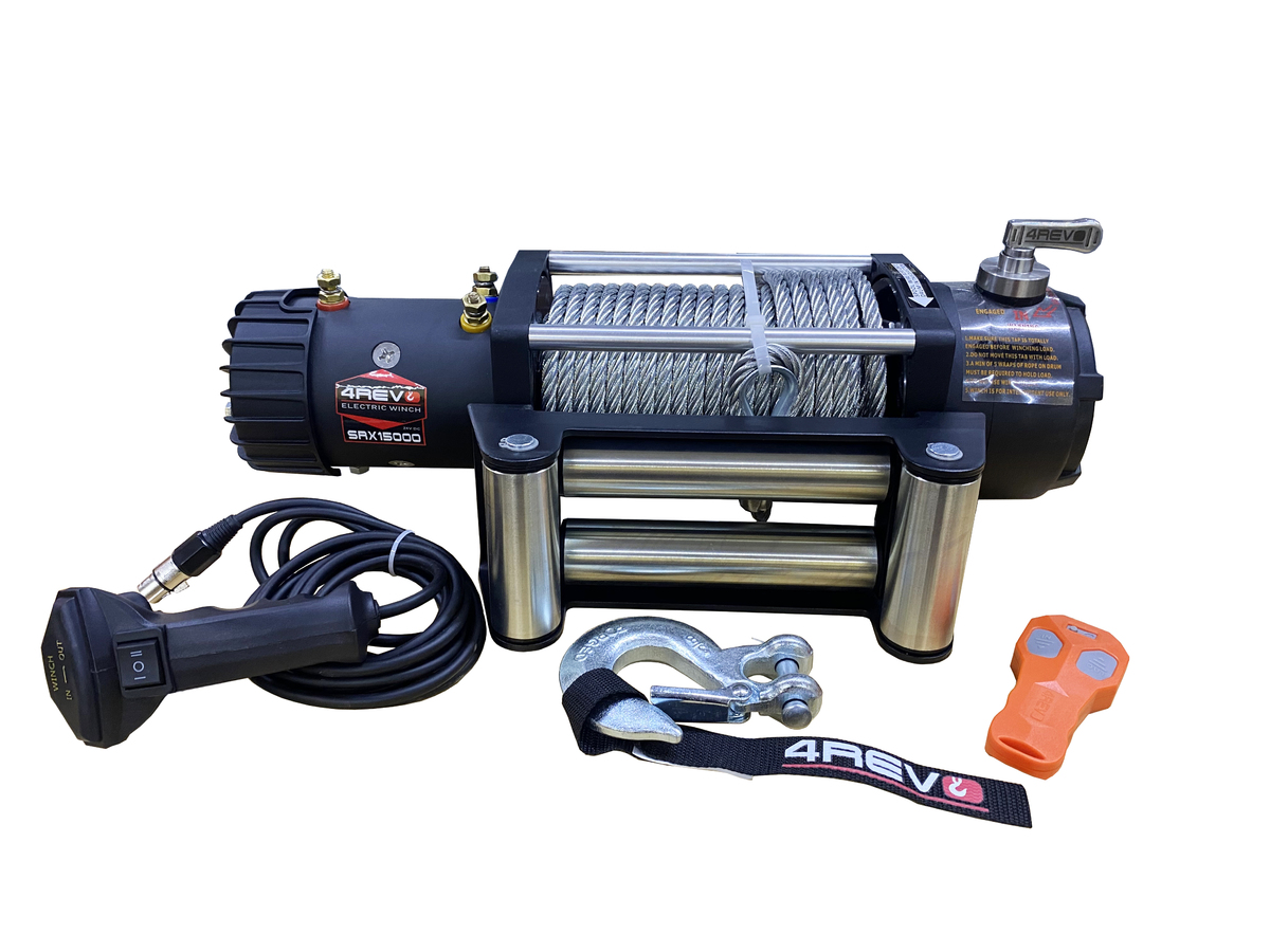Лебедка автомобильная 4REVO SRX 15000 24V (стальной трос)