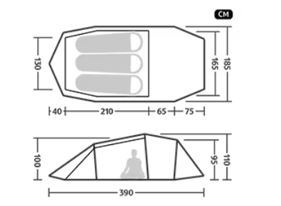 Палатка Naturehike Opalus Si 3-местная, алюминиевый каркас, темно-зеленая