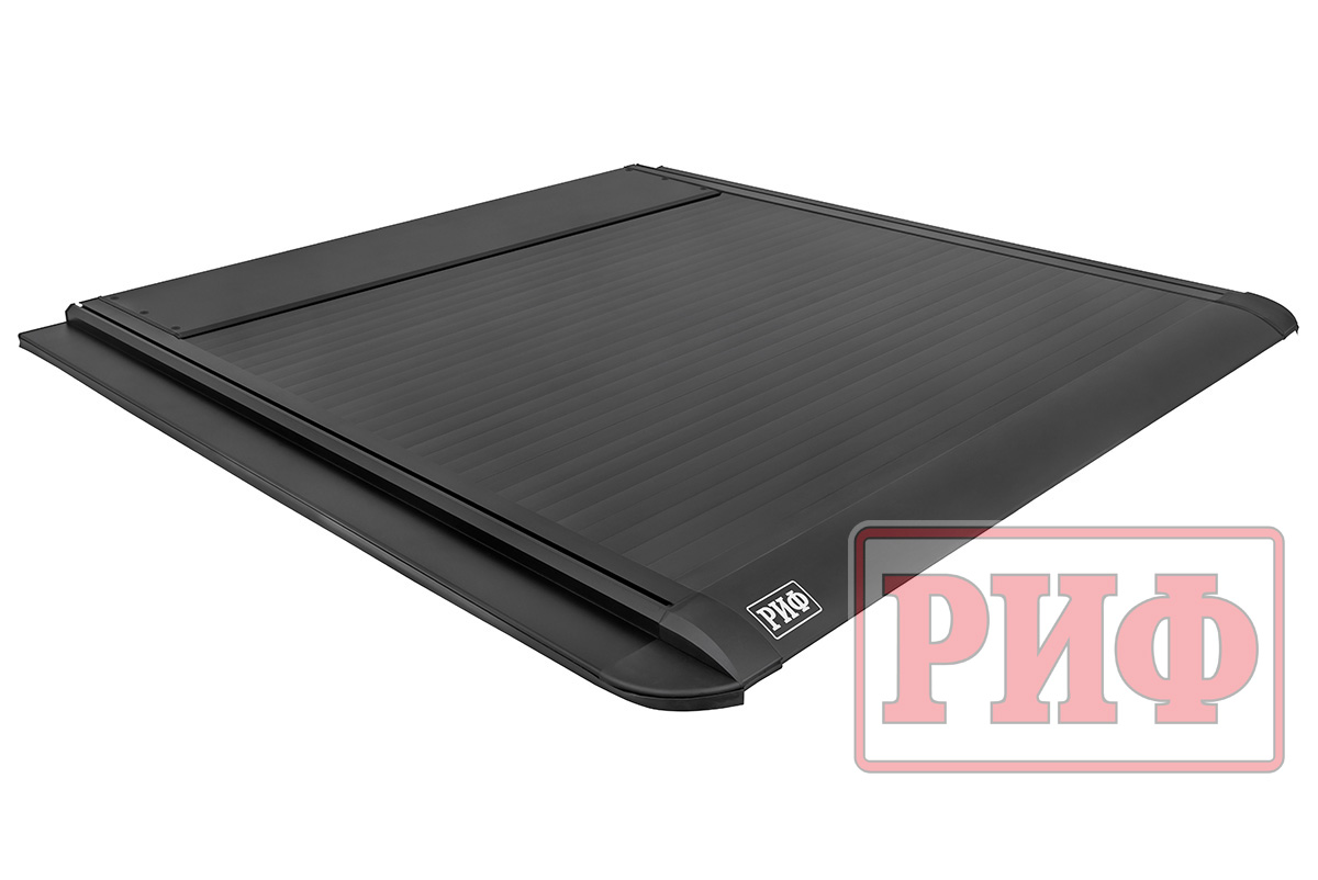 Крышка кузова РИФ для JAC T8, роллета раздвижная с электроприводом 1538х1606 мм, алюминиевая, черная