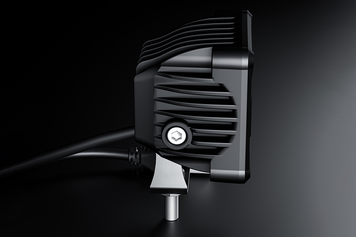 Светодиодная фара дальнего света AURORA 76x76 мм 30W с RGB подсветкой