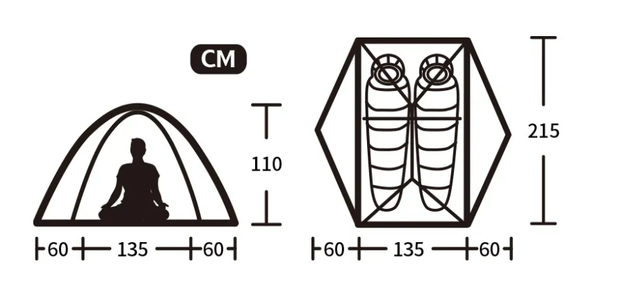 Палатка Naturehike Star-River Si 2-местная, алюминиевый каркас, сверхлегкая, серо-красная
