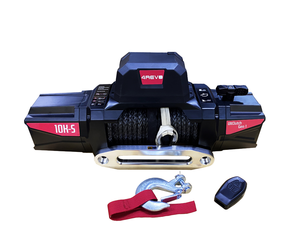 Лебедка автомобильная 4REVO 10K-S 12V (синтетический трос)
