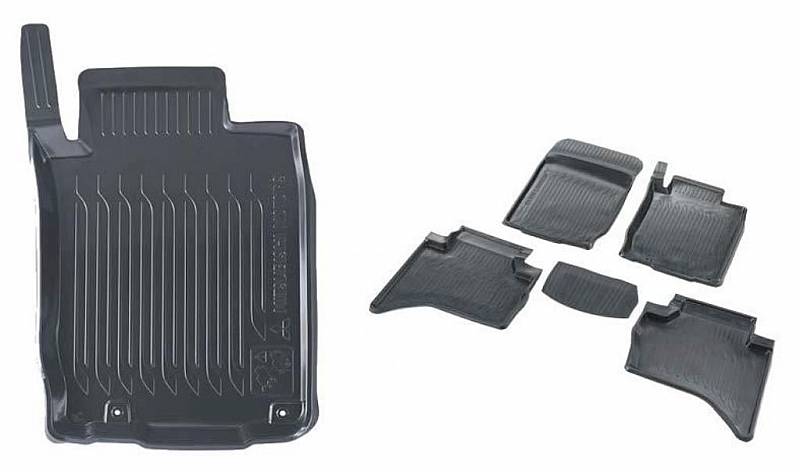 Ковры резиновые, высокий борт к-т 4шт L200 (для авто с задними воздуховодами)