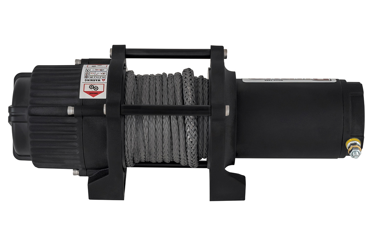 Лебёдка электрическая 12V Runva 3500A lbs 1588 кг (синтетический трос)
