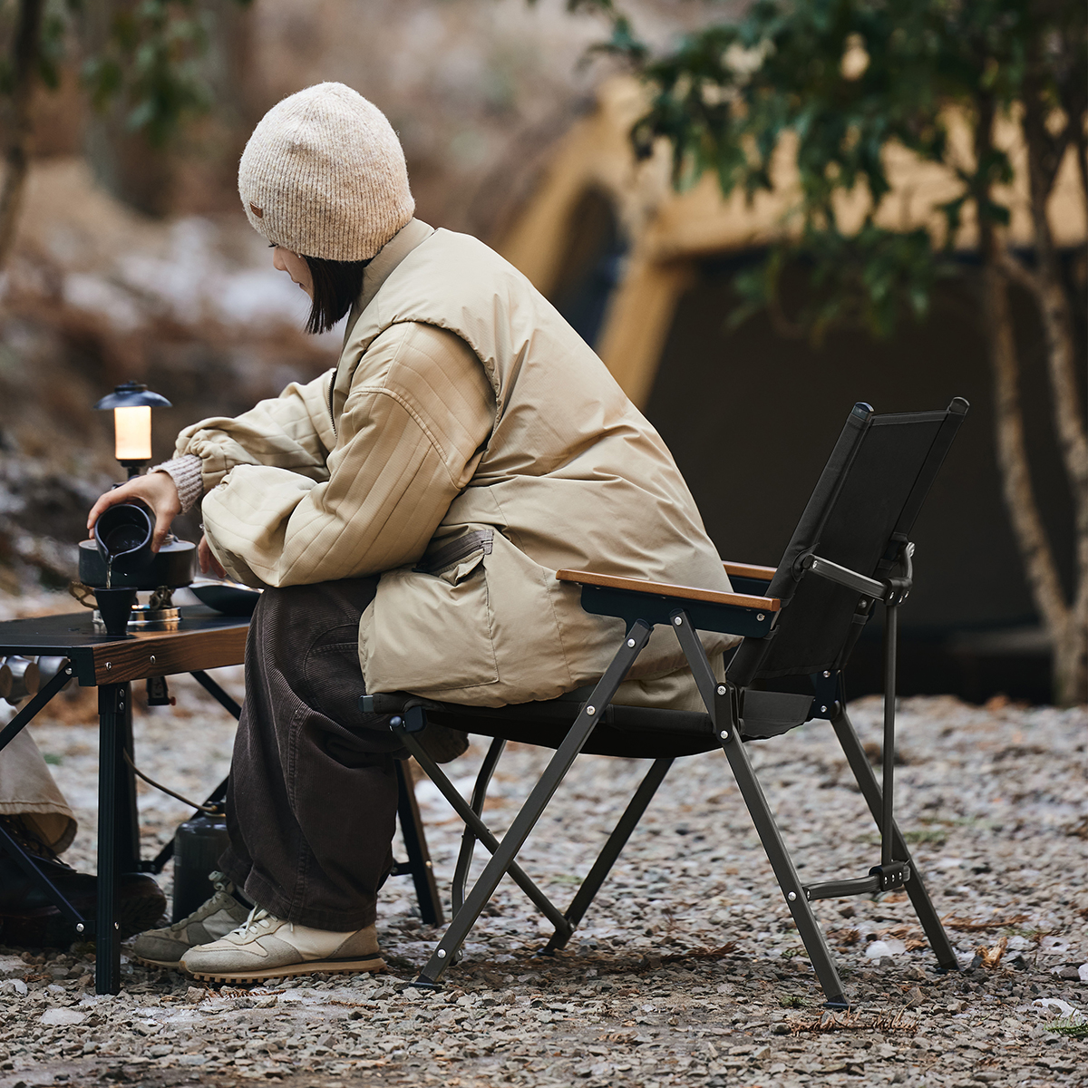 Кресло туристическое Naturehike складное, черное, до 120 кг