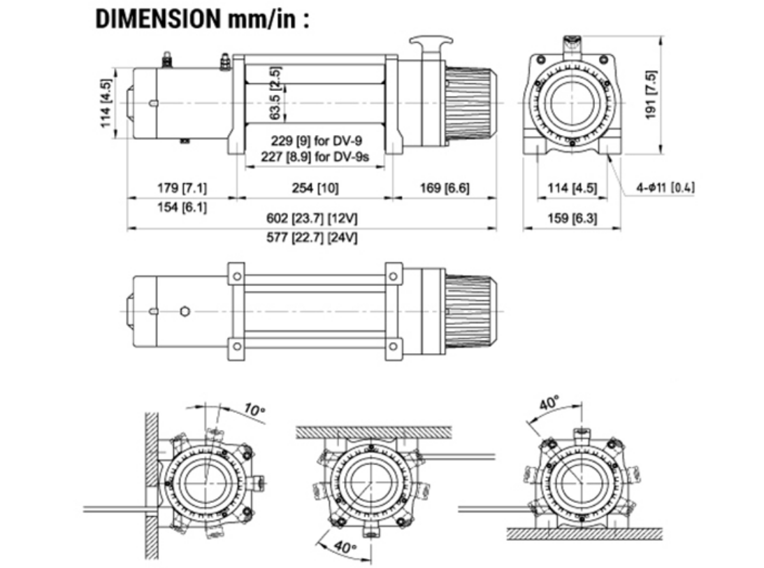 лебедка COMEUP DV-9S ЕАС (4082кг/12V синтетический трос)