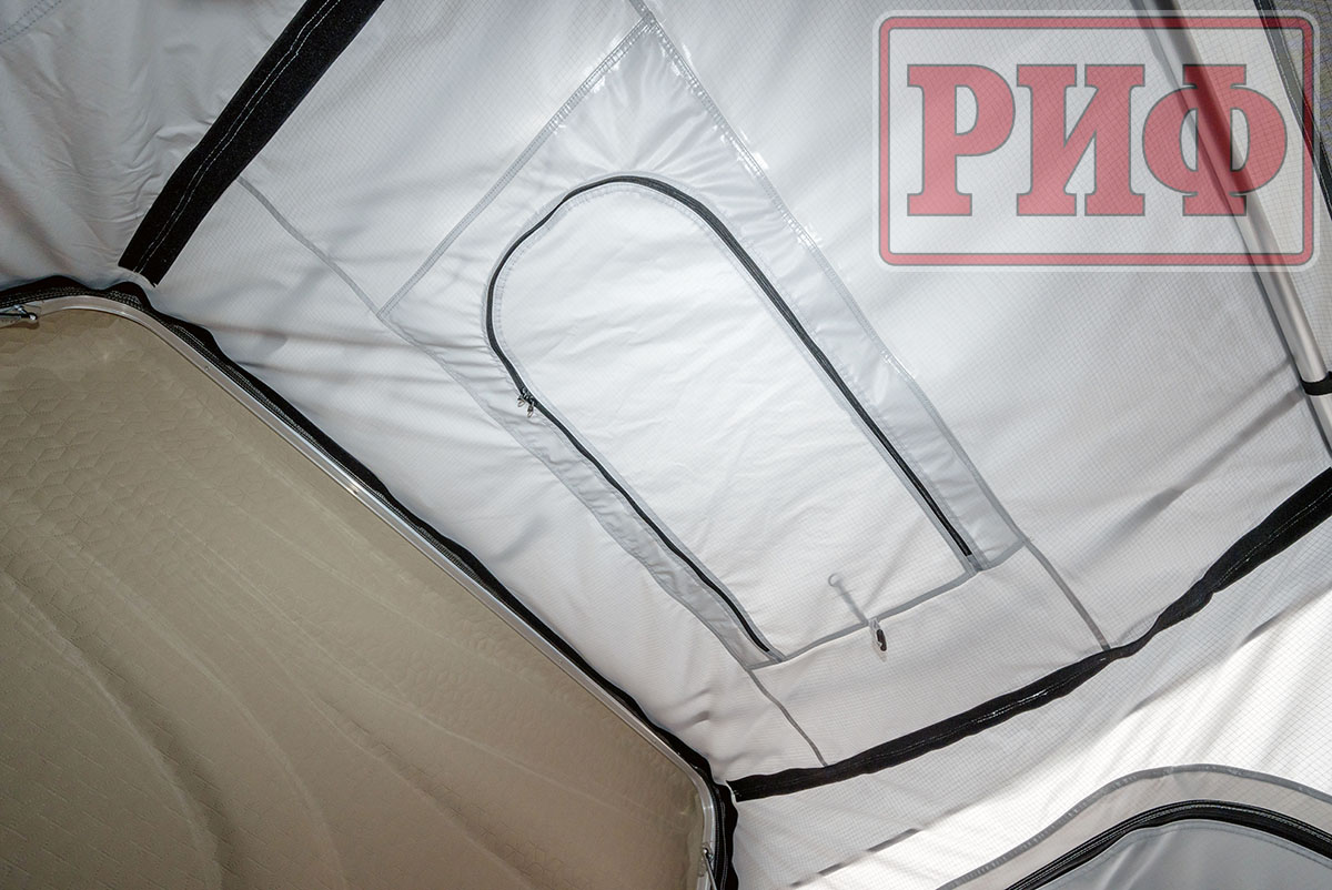 Палатка на крышу автомобиля РИФ Hard RT03-165W, корпус черный, тент серый