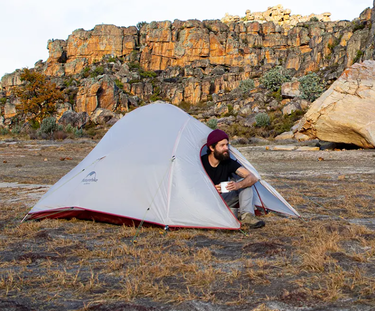 Палатка Naturehike Cloud Up Si 1-местная, алюминиевый каркас, сверхлегкая, серо-красная