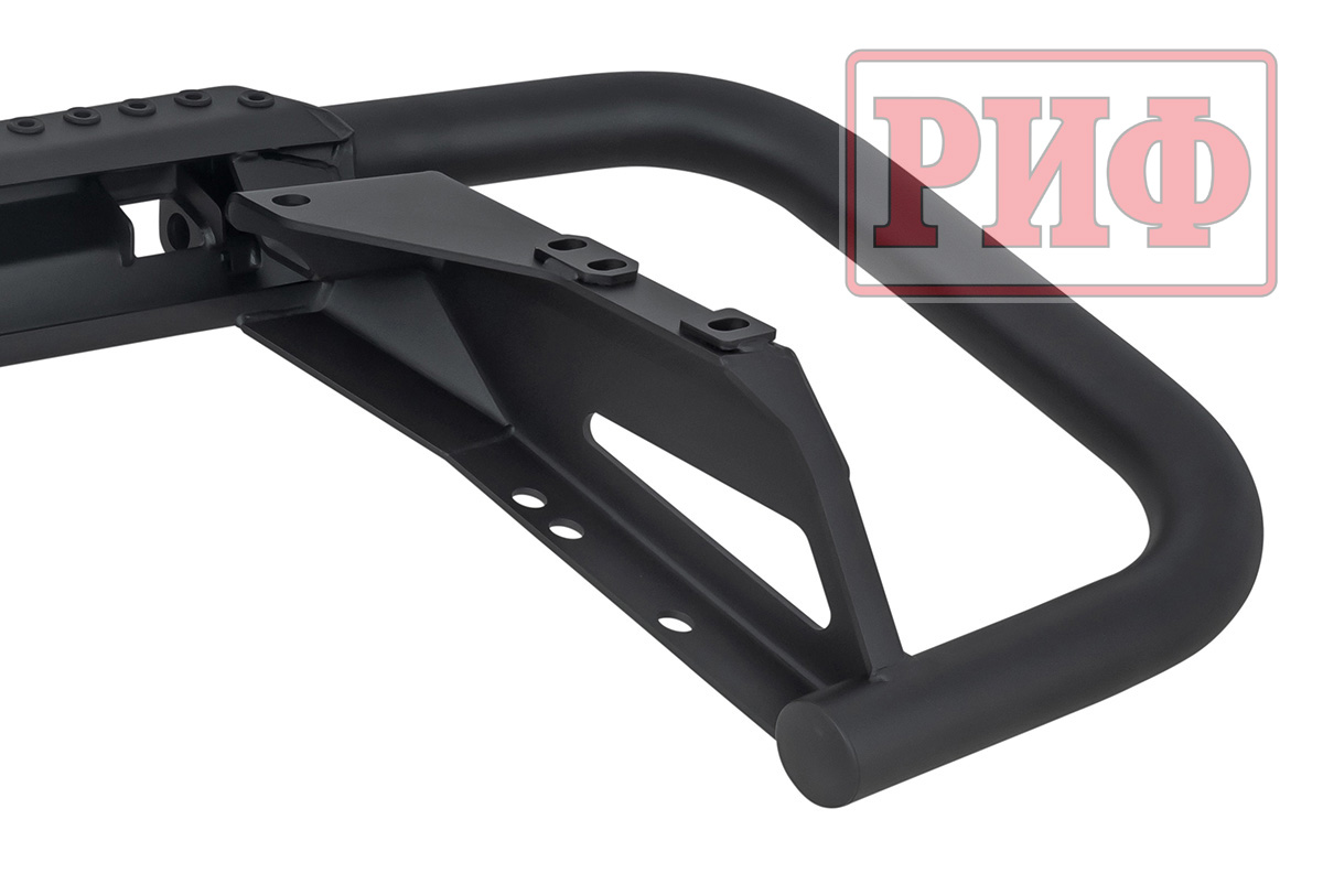 Бампер задний силовой/защита штатного бампера РИФ Toyota Land Cruiser 200 2007-2015 c квадратом под фаркоп