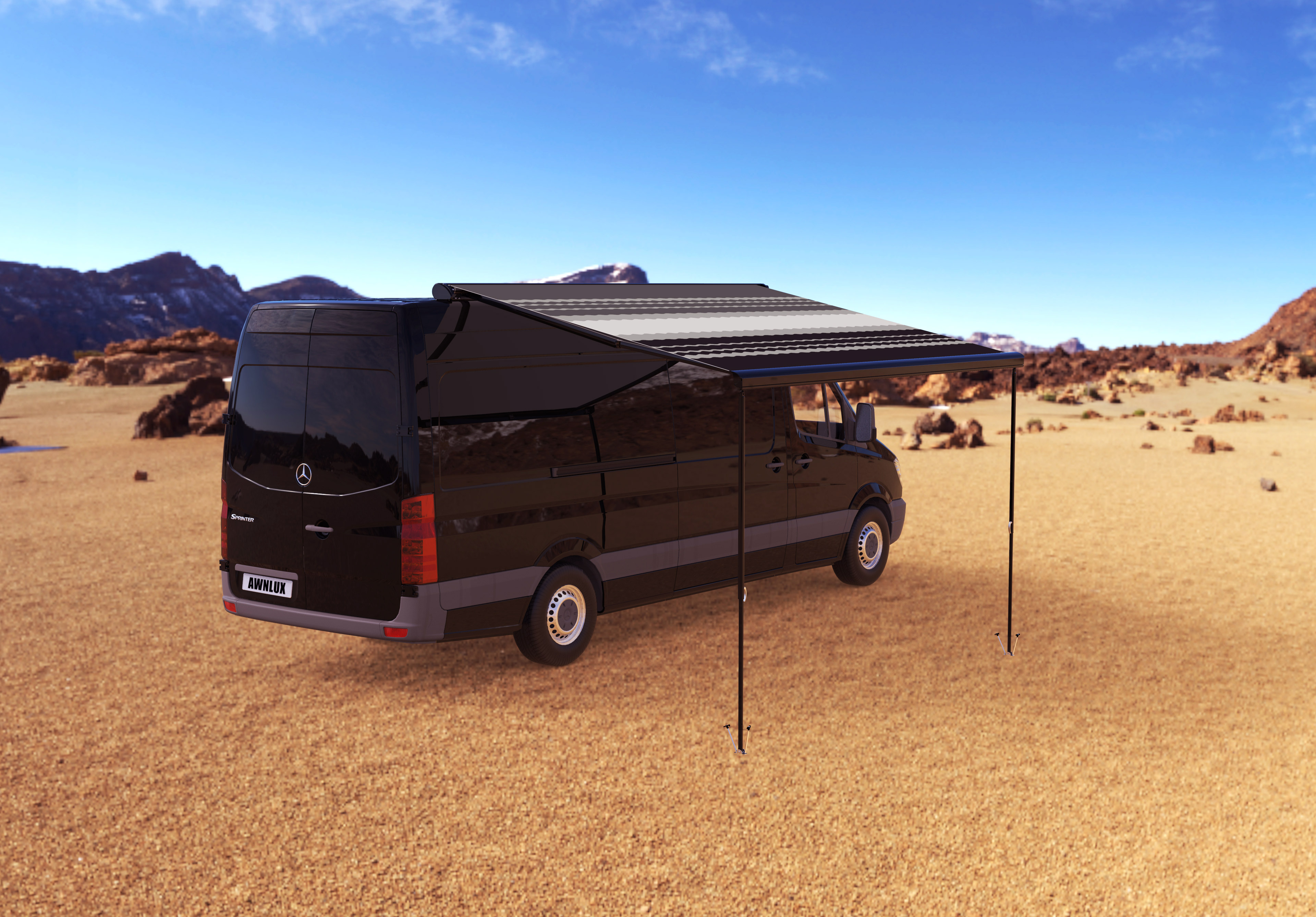 Маркиза автомобильная РИФ 3,5х2,5 м кассетная с электроприводом, корпус черный