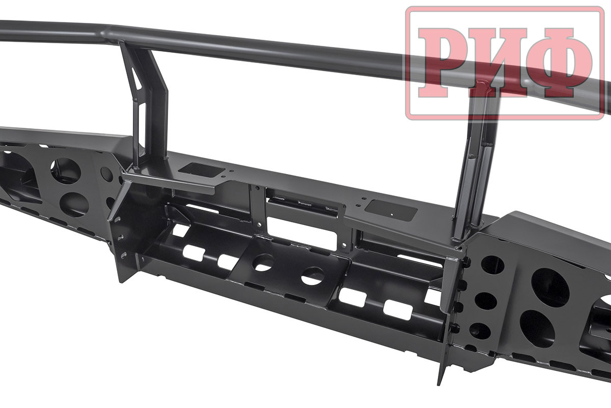 Бампер РИФ силовой передний Toyota Land Cruiser 200 2007-2015 c доп. фарами, защитной дугой и защитой бачка омывателя