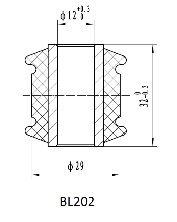 Втулка амортизатора РИФ (с маркировкой 1 ) SA202, SA254, SA256, SA258