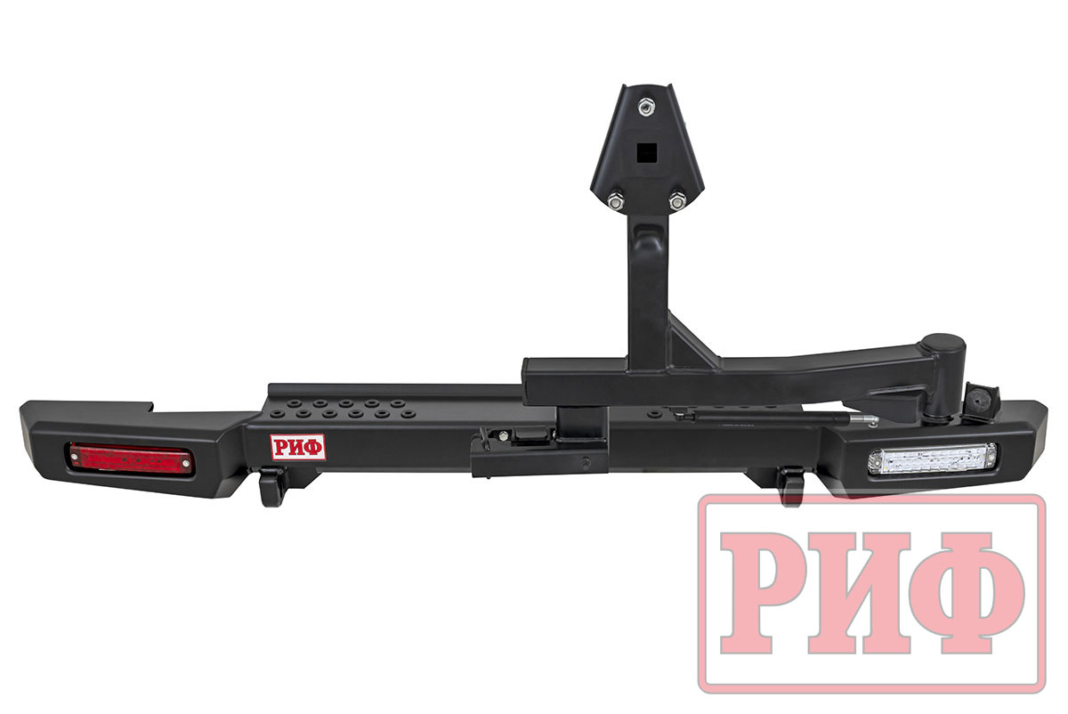 Бампер РИФ силовой задний УАЗ Хантер с фонарями, калиткой, возможностью установки фаркопа, лифт 65 мм