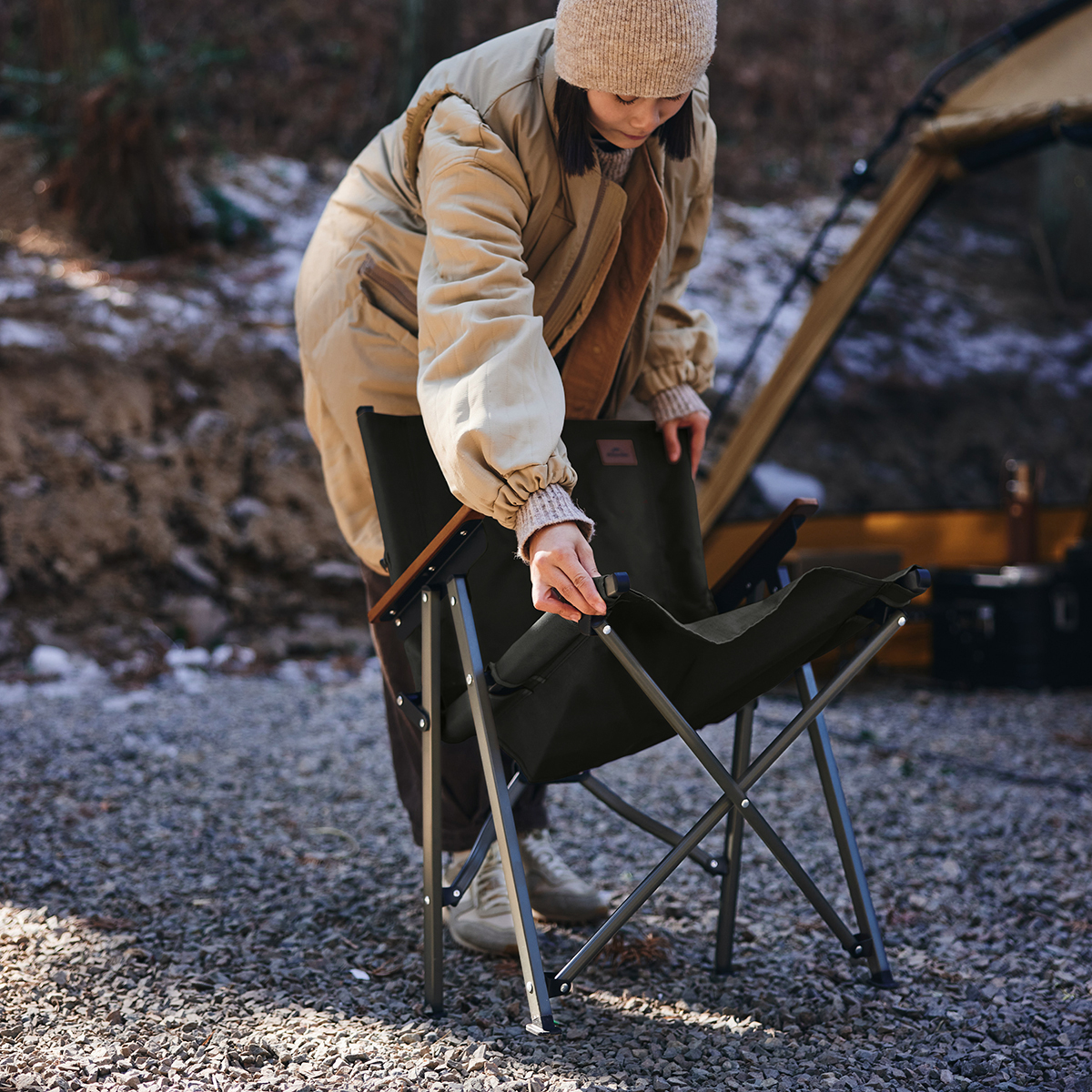 Кресло туристическое Naturehike складное, черное, до 120 кг