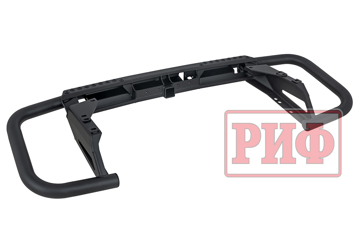 Бампер задний силовой/защита штатного бампера РИФ Toyota Land Cruiser 200 2007-2015 c квадратом под фаркоп