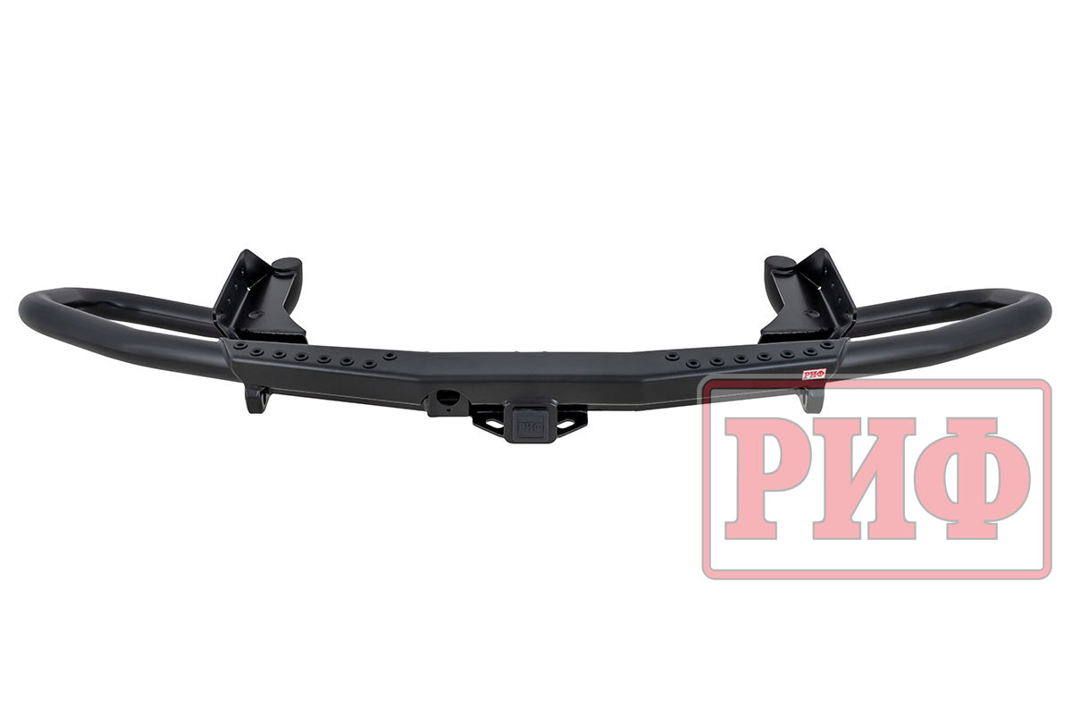 Бампер задний силовой/защита штатного бампера РИФ Nissan Patrol Y62 c квадратом под фаркоп