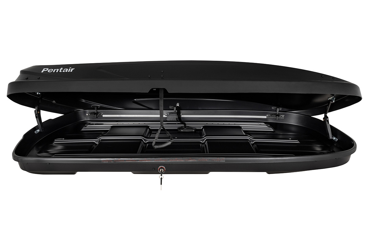 Бокс автомобильный на крышу Pentair RESORT 380 л черный глянец, двусторонний