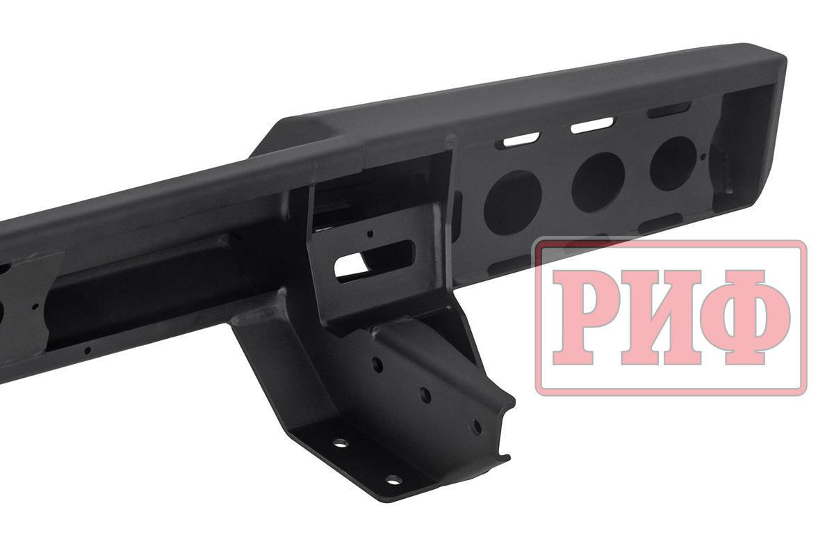 Бампер РИФ силовой задний для ГАЗ Соболь NN 4x4 с фонарями, калиткой, возможностью установки фаркопа, стандарт