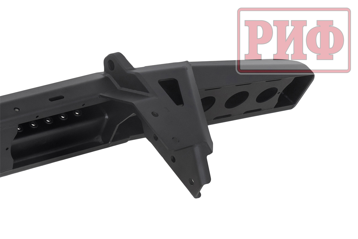 Бампер РИФ силовой задний для ГАЗ Соболь NN 4x4 с фонарями, возможностью установки фаркопа, стандарт