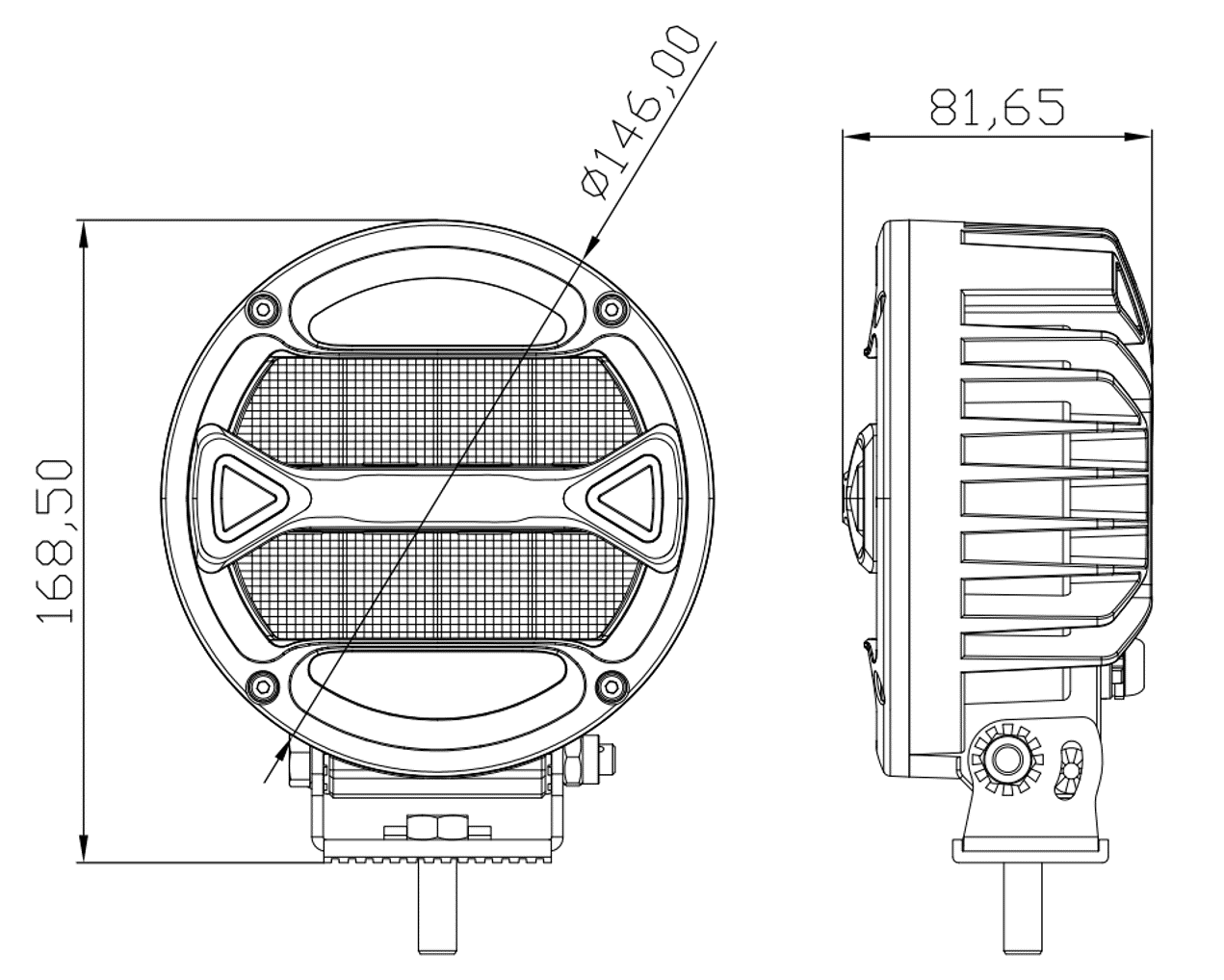 Светодиодная фара водительского света РИФ 146 мм 40W LED