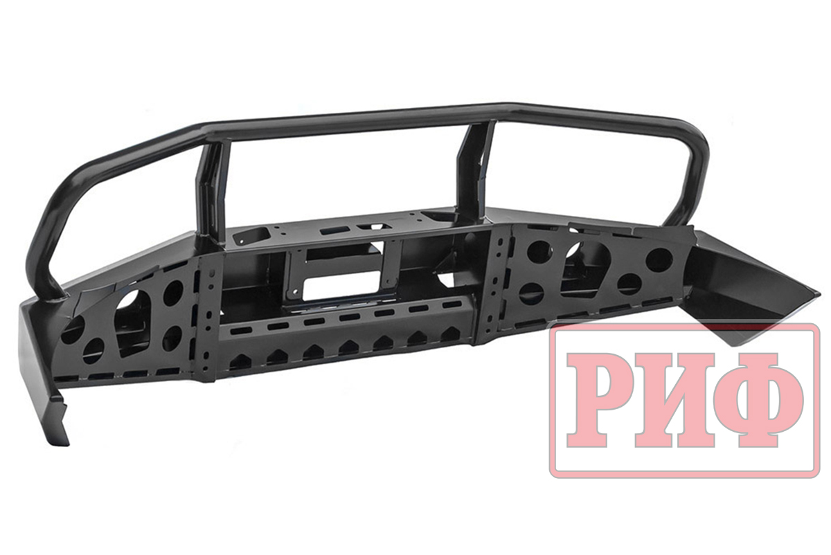 Бампер РИФ силовой передний Ford Ranger T6 2011-2015 с доп. фарами и защитной дугой