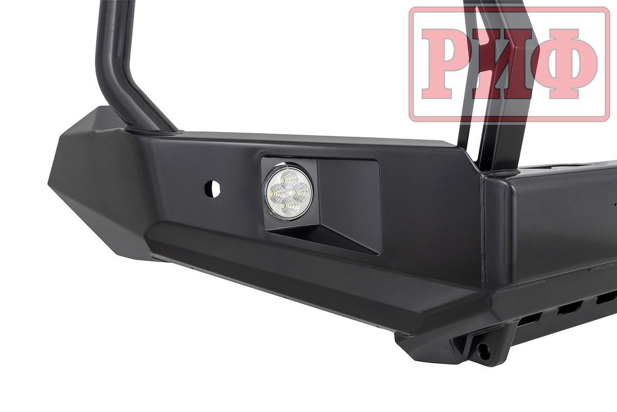 Бампер РИФ силовой передний Toyota Land Cruiser 200 2007-2015 c доп. фарами, защитной дугой и защитой бачка омывателя