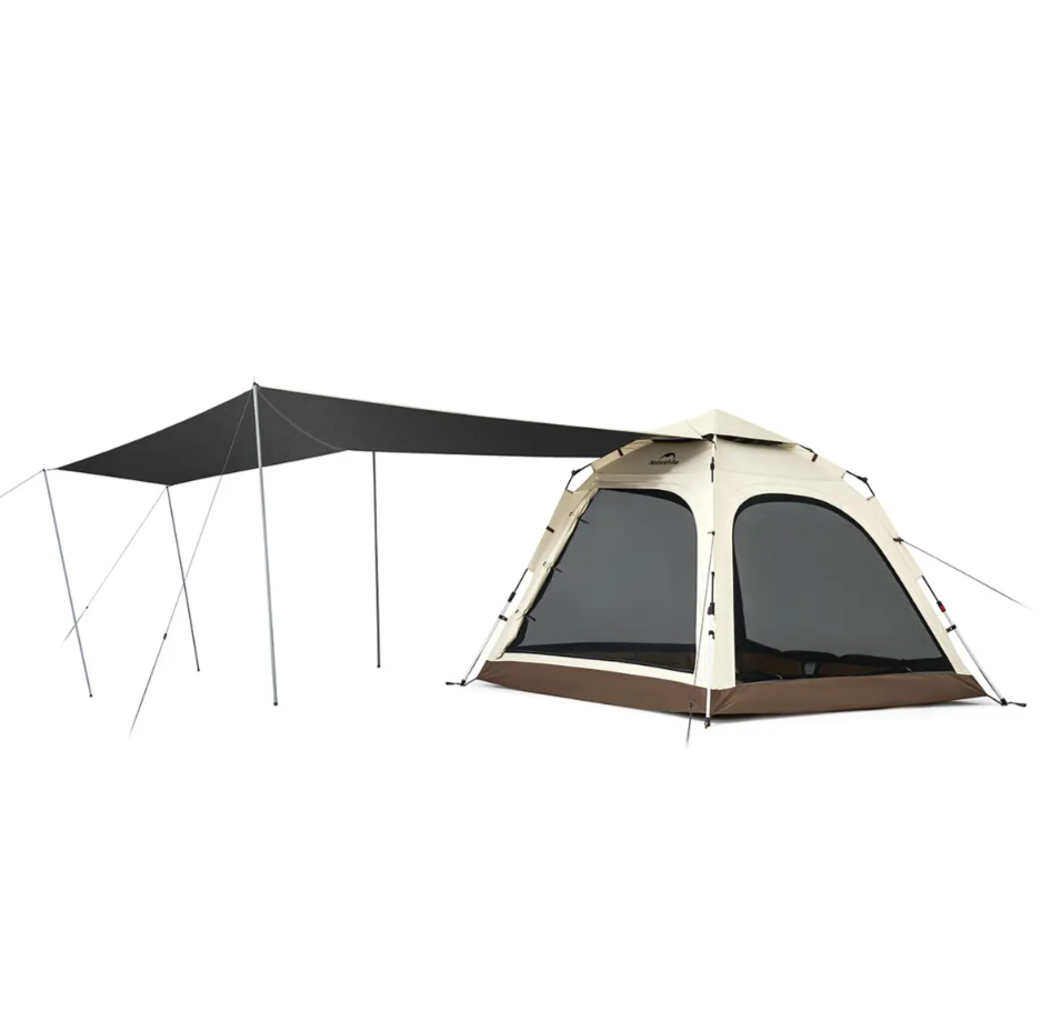 Палатка Naturehike Ango 3-местная, быстросборная, коричневая
