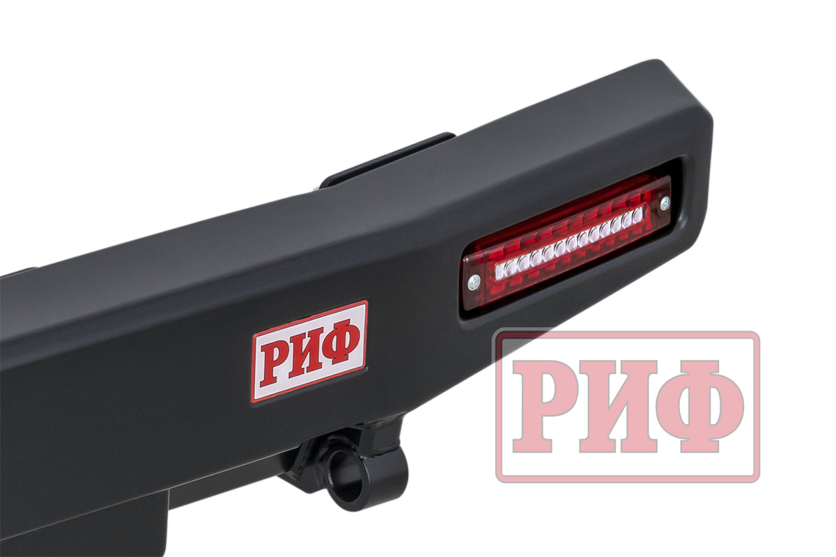 Бампер РИФ задний для УАЗ Хантер с площадкой под лебедку и фонарями (лифт)