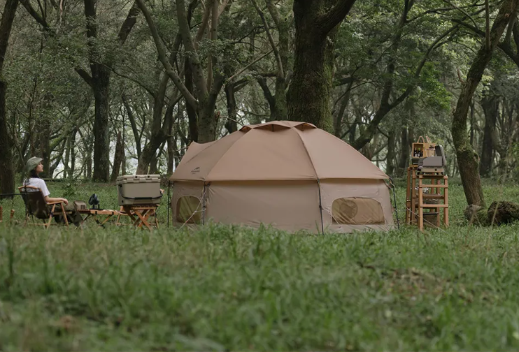 Палатка Naturehike Hexagon шестиугольная 4-местная, алюминиевый каркас, песочный