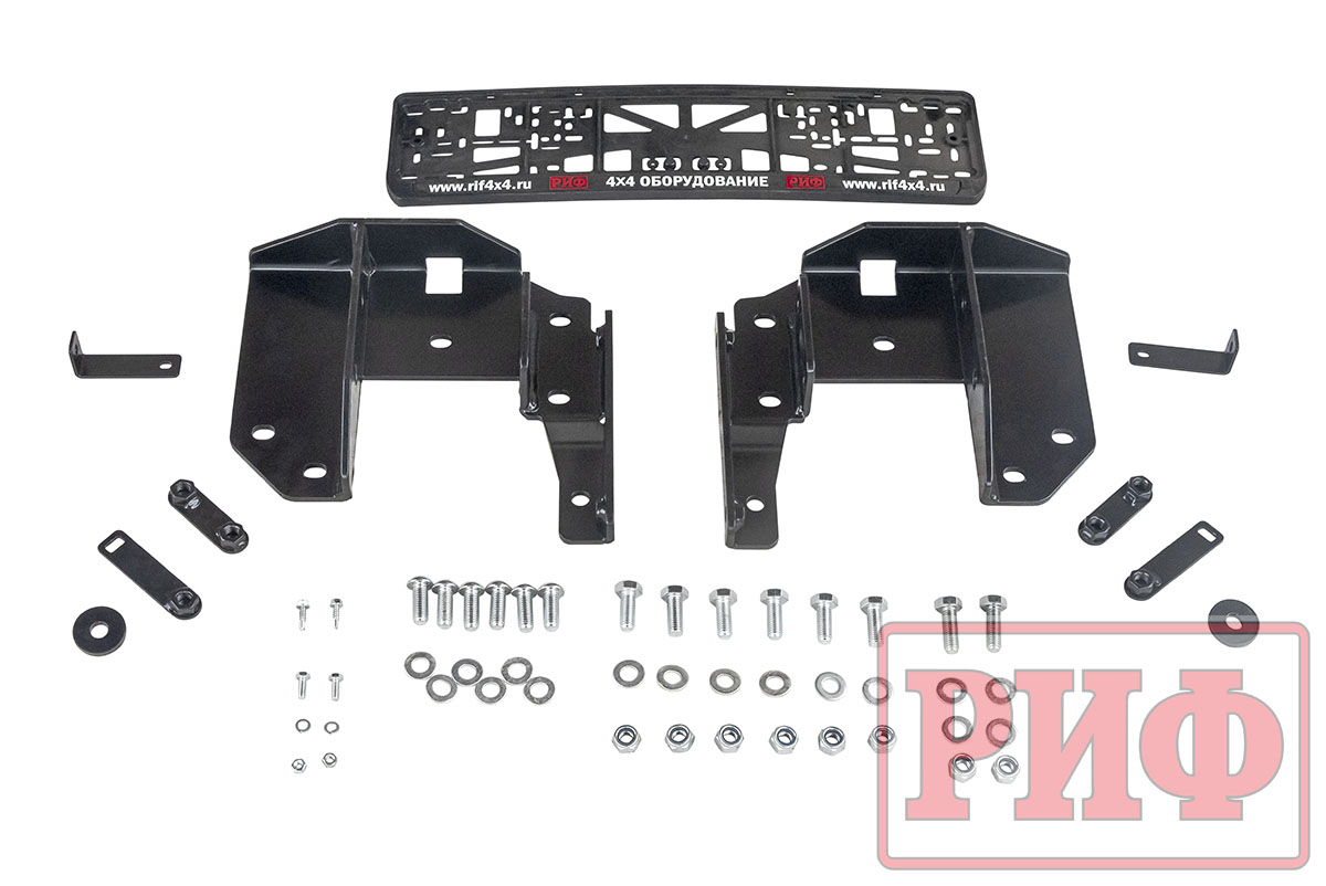 Бампер РИФ передний Toyota Land Cruiser 76/78/79 2007-2024 c доп. фарами, под штатную лебедку и расширители арок