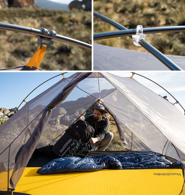 Палатка Naturehike Mongar Si 2-местная, алюминиевый каркас, сверхлегкая, серая