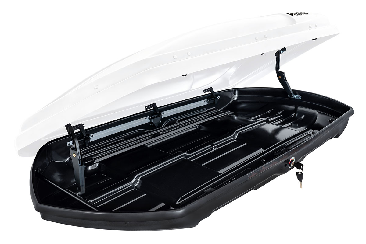 Бокс автомобильный на крышу Pentair COBRA 390L белый глянец, двусторонний