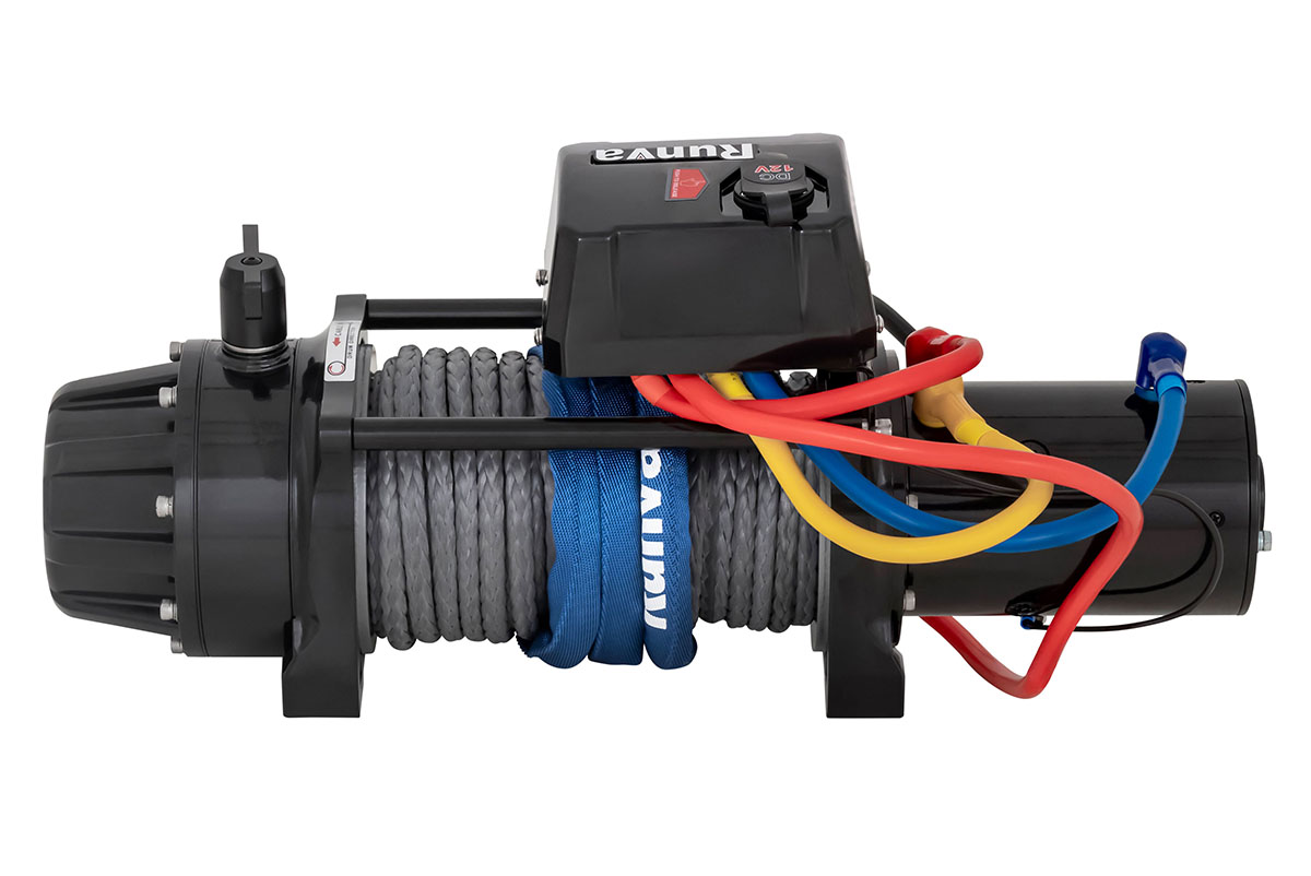 Лебёдка автомобильная электрическая 12V Runva EWB9500MAXSSR 4350 кг MAX влагозащищенная, синтетический трос